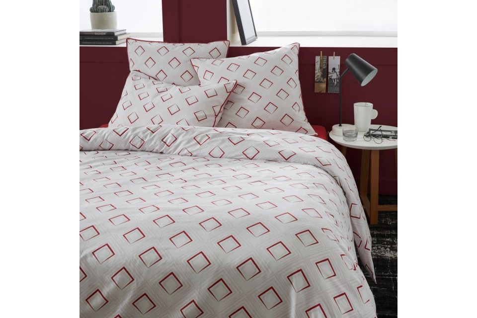Parure de lit avec taie d oreiller Shan Cerise 240 x 260 cm