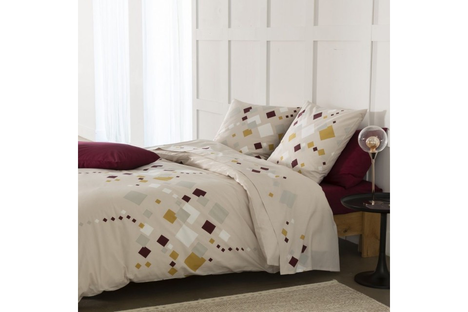 Parure de lit housse de couette Tigy Bordeaux 240 x 260 cm