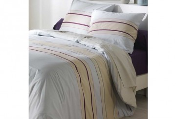 Parure housse de couette coton Odaya Beige 240 x 260