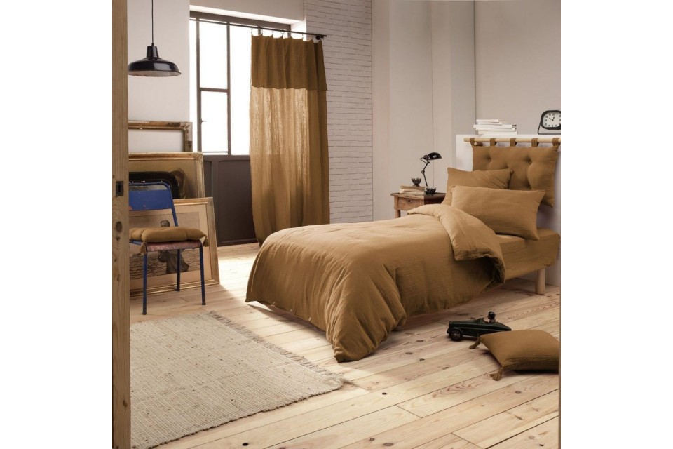 Housse de couette 140x200 Gaze de Coton Camel