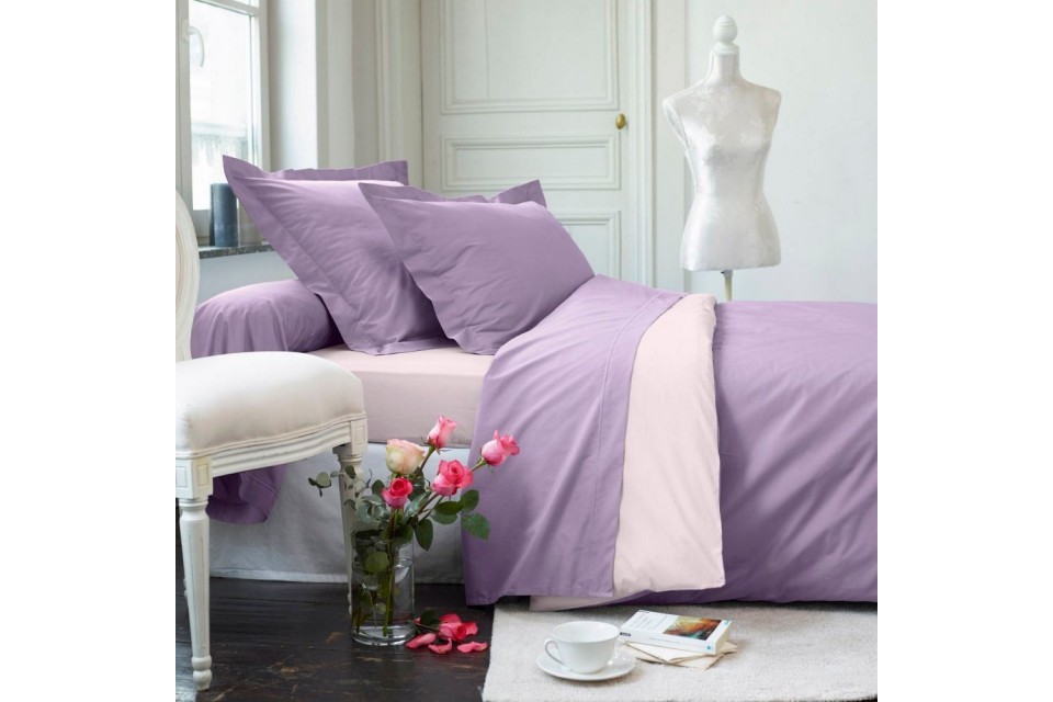 Housse de couette 220x240 + 2 taies d oreiller Lilas Violine