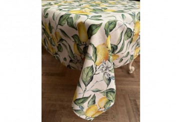 Nappe Carree Lin Citron 140x140 cm