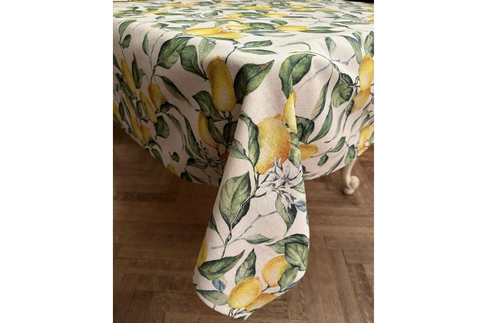 Nappe Carree Lin Citron 140x140 cm