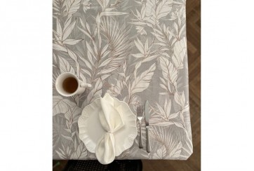 Nappe Carree Tropic Gris 140x330 cm