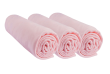 Drap housse 60x120 Bébé Coton Rose + Blanc (Lot de 6)