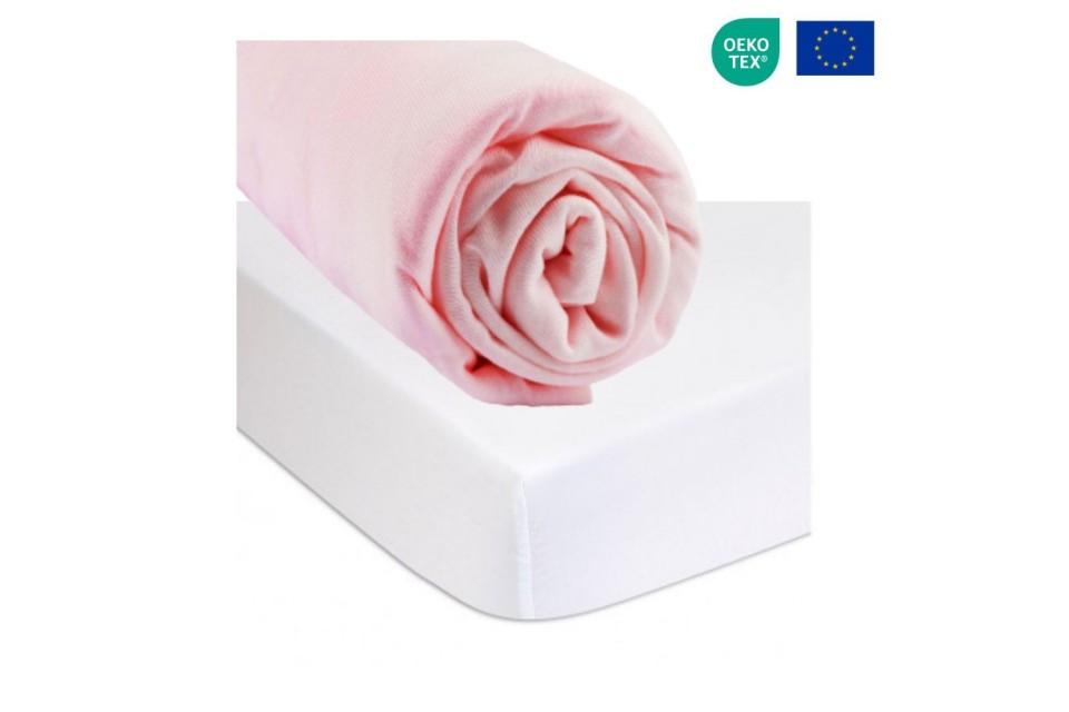 Drap housse 90x190 cm Bambou Rose + Alèse Éponge Bambou