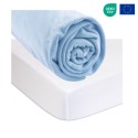 Drap housse 90x190 cm Bambou Ciel + Alèse Éponge Bambou