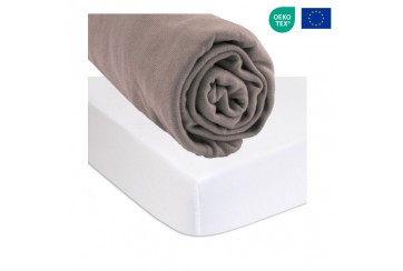 Lot De 3 Draps Housse Bambou Lit Bébé - 70x140 Cm - Écru à Prix