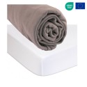 Drap housse 90x190 cm Bambou Taupe + Alèse Éponge Bambou