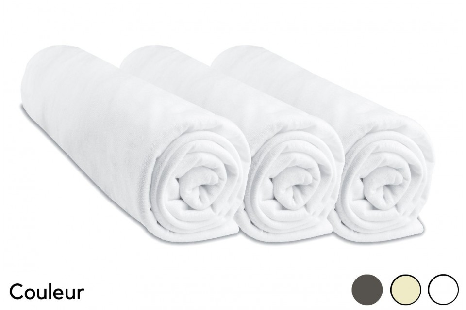 Drap housse 32x72 jersey coton (Lot de 3)