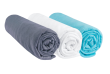 Drap housse 70x160 Coton Anis Blanc Turquoise (Lot de 3) + 2 Alèses