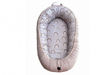 Cocoon bebe - Reducteur de lit Beige arc-en-ciel