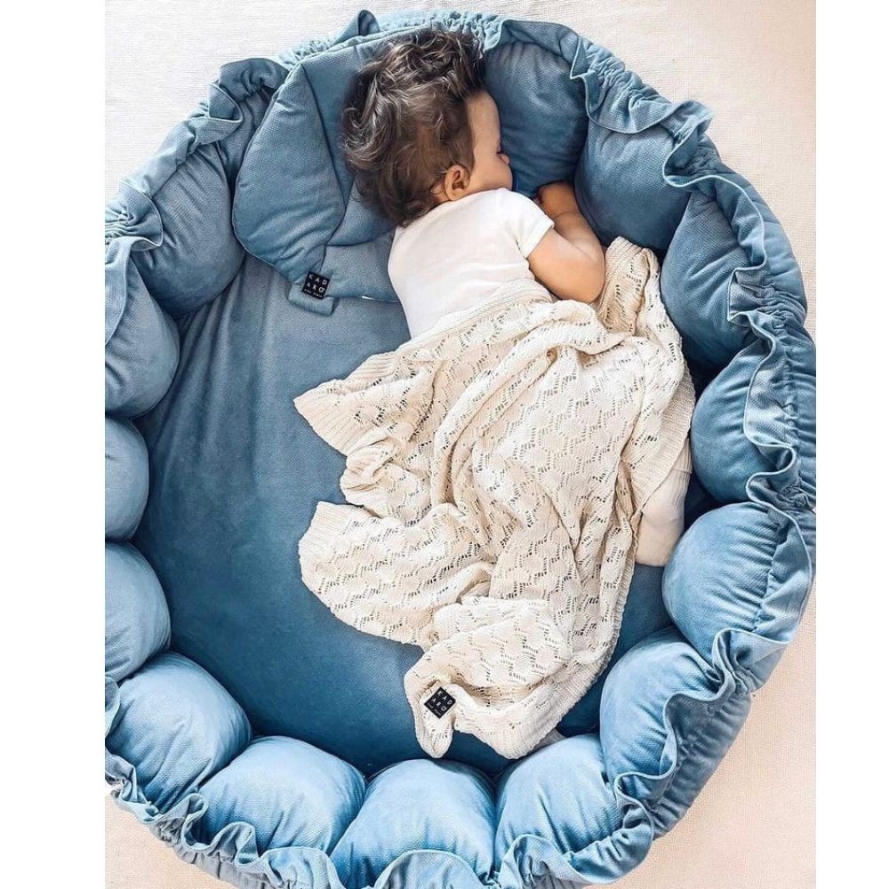 Cocon bébé XL, réducteur de lit Bleu Jean