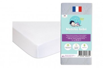 Matelas 50x100 + 2 Alèses Coton Blanc