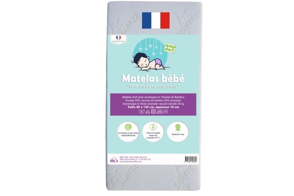 Matelas 60x130 pour lit bébé, berceau bébé