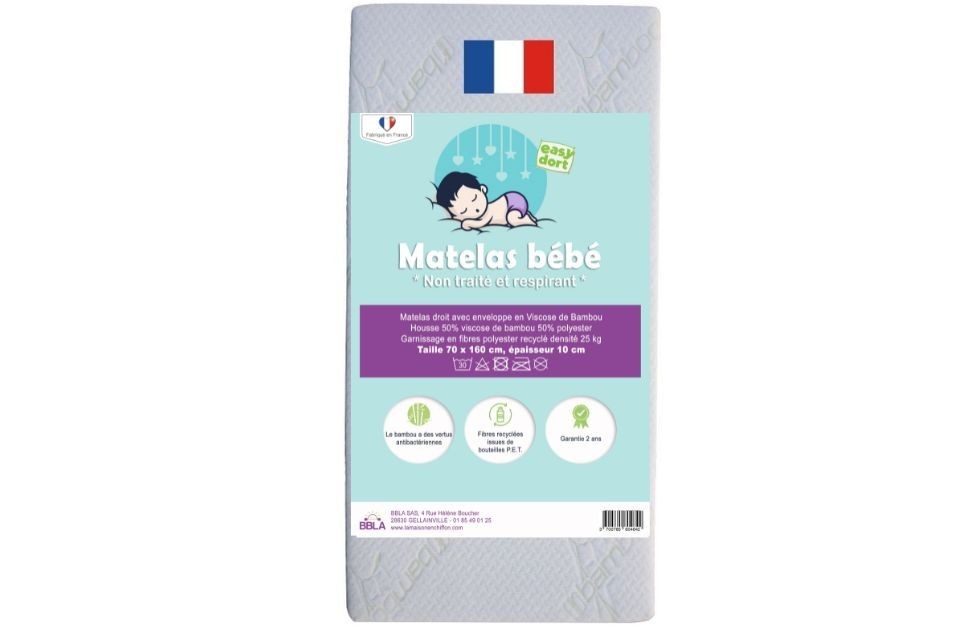 Matelas 70x160 en Bambou Lit Enfant