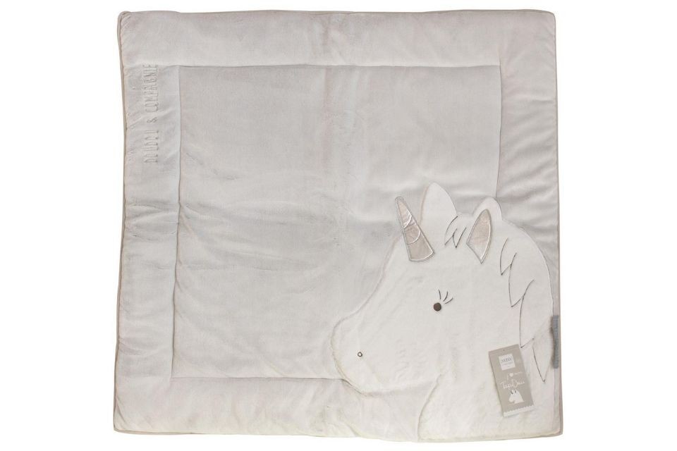 Tapis de parc 100x100 cm - Licorne Gris Argent