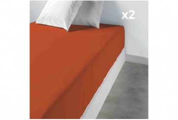 Drap housse 80x200 100% Coton 57 fils (lot de 2)
