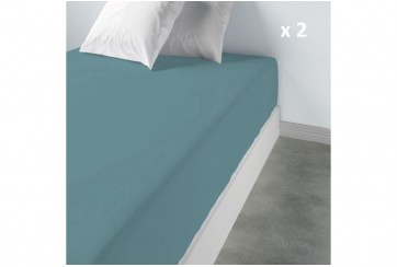 Drap housse 80x200 100% Coton 57 fils (lot de 2)