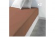 Drap housse 80x200 100% Coton 57 fils (lot de 2)