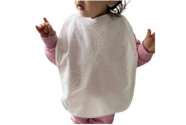 Bavoir imperméable 30x40 Coton Blanc (Lot de 5)